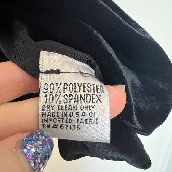 VTG Talbots Dress Womens 14 Black Velvet Maxi Fairy Grunge Goth Vamp Y2K READ - Picture 14 of 15